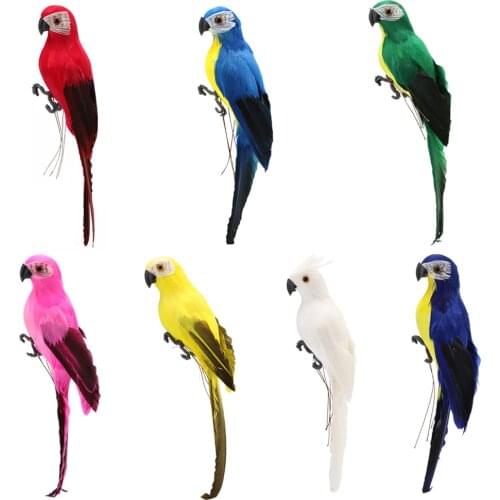 28CM Foam Feather Macaw Lawn Doll Decoration Fake Animal Bird Garden Props Decoration Simulation Parrot Creation Manual Parrot