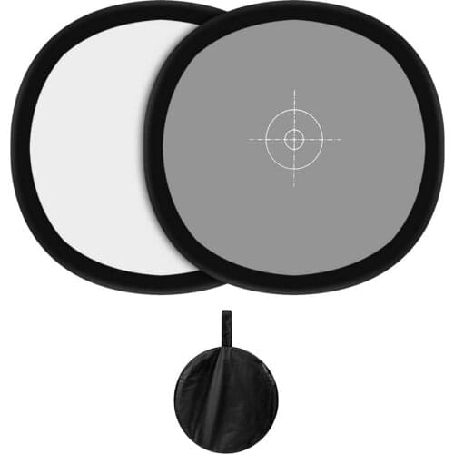 30CM/12" Foldable 18% 18 Degree Grey Reflector Card Grey/White Reference Card White Balance Card Kit Photo Studio Accessories