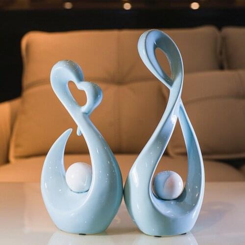 Ceramic crafts, modern simplicity, fashion, TV cabinet, living room, Home Furnishing decoration, blue tears, a pair, onsale