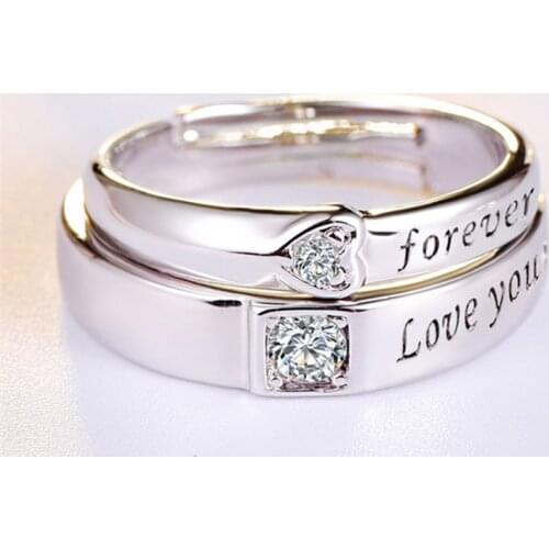 Personalized Stainless Steel Forever Love You Couples Rings 2pcs/pair