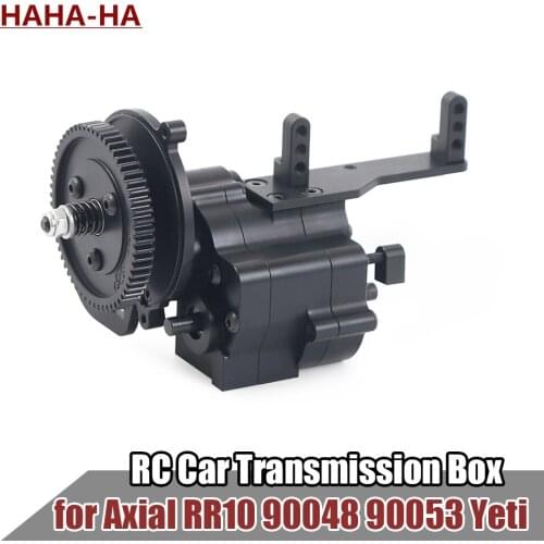 2 Speed Hi/Lo Transmission Box Metal Transfer Gearbox w/ Servo Mount for 1/10 RC Crawler Axial Yeti 90050 90025 RR10 90048 90053