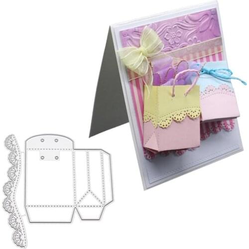 Creative 3D bag box decoration metal cutting dies mold 2019 new flower scrapbook paper craft knife mould blade punch stencils