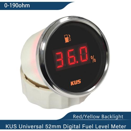 New 240-33ohm Signal KUS Fuel Gauge Boat Oil Tank Level Indicator Empty Full 12/24V With Red and Yellow available Backlight