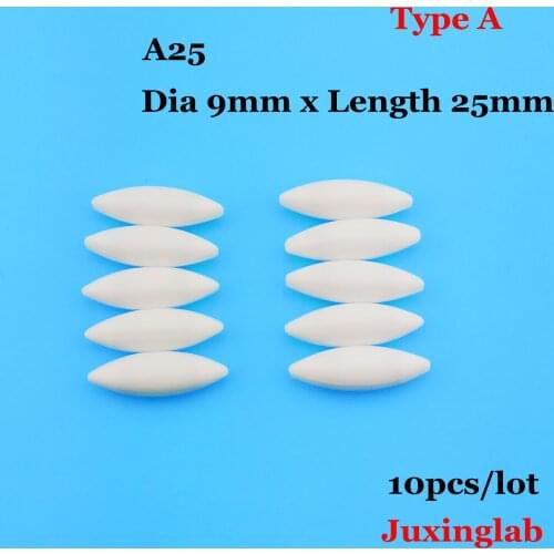 Laboratory PTFE magnetic stir bar A25 type A . A25 Dia9mm x length 25mm 10pcs / pack