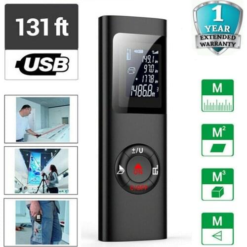 Laser distance meter 40M Smart Digital Range Portable USB Charging Rangefinder Mini Handheld Distance Measuring Meter