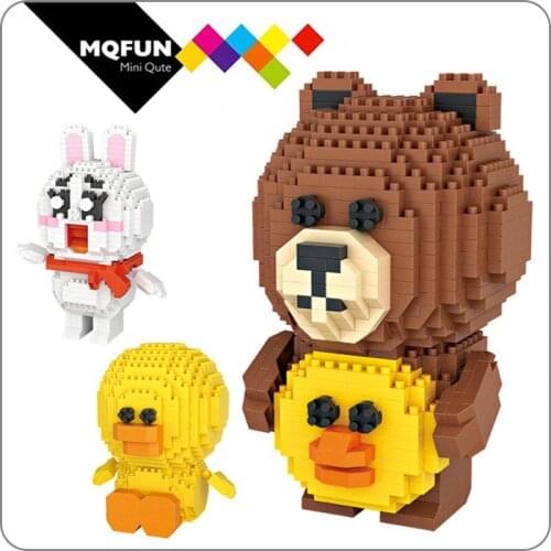 LOZ Diamond Blocks Cartoon Bear Duck Rabbit Chicken Mini Building Blocks Bricks Diy Game Cute Plastic Block Children Kids Gift