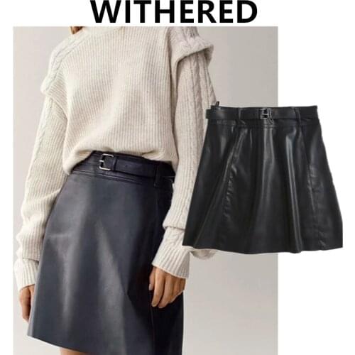 Jenny&Dave Mini Skirts Womens Winter Skirt Women England Style Vintage High Waist Pu Black Sahses Faldas Mujer Moda 2021 Sexy