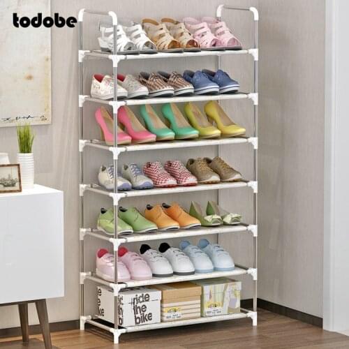 Multi-layer Simple Shoe Rack Nonwoven Dustproof Hallway Shoe Rack Cabinet Entryway Shoes Organizer Detachable Storage Shoe Shelf