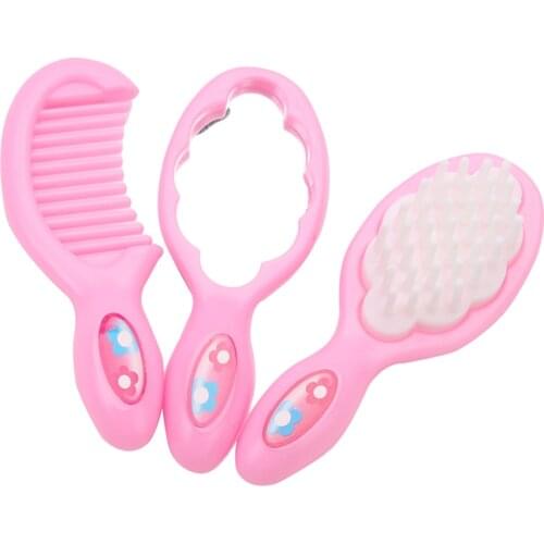 3pcs Girls Beauty Salon Fashion Toy Set Mirror & Hair Brush for American Doll Make Up Accessories
