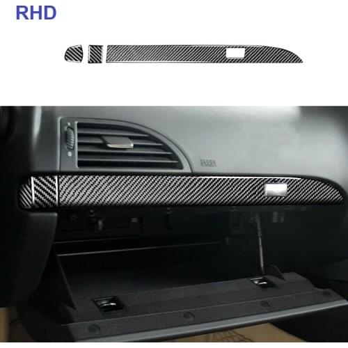 Carbon Fiber Glove Box Door Handle Cover Sticker Fit For BMW 6 Series E63 E64 2004-2010 Interior Co-pilot Trim Strip