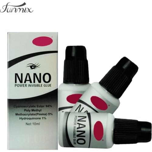 New 10ml Nano Powerful Invisible Eyelash Glue Low Odor No Toxic Low Stimulate Dilute Glue For Eyelashes Lash Extension Tools