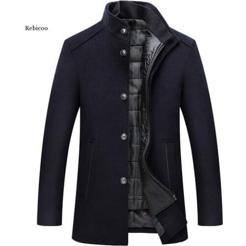 New Arrival Autumn&winter High Quality Wool Thicked Trench Coat Men,mens Wool Jackets ,plus-Size
