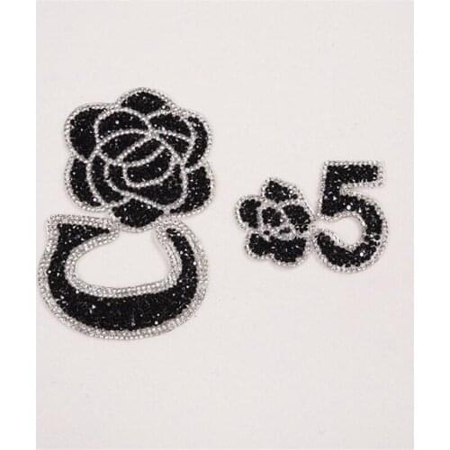 New flower letter inlaid hot map hot drilling hot melt applicator fashion rhinestone patch