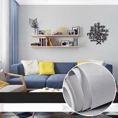 Home bedroom living room mural papers sticker 3D embossing mud wallpaper self adhesive vinyl Sofa TV background wall papers grey
