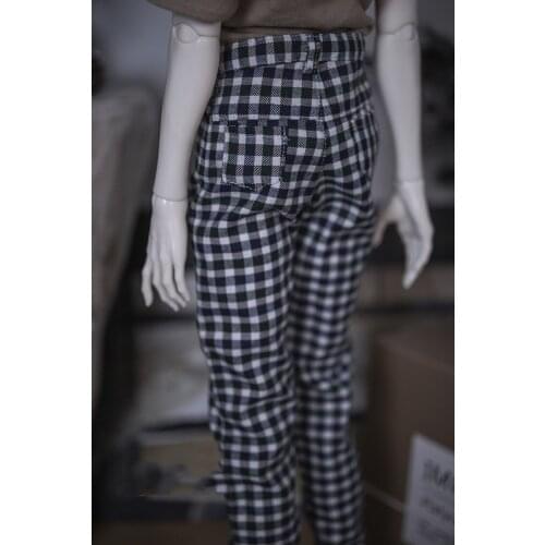 BJD Doll clothes suitable for 1-3 uncle trousers casual casual daily British style ink Green Tartan doll accessories