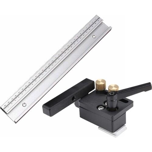 45 Chute Limiter T Track Stopper with Scale Aluminum Alloy T-tracks Slot Miter Track Woodworking Saw Table For DIY Manual Tools