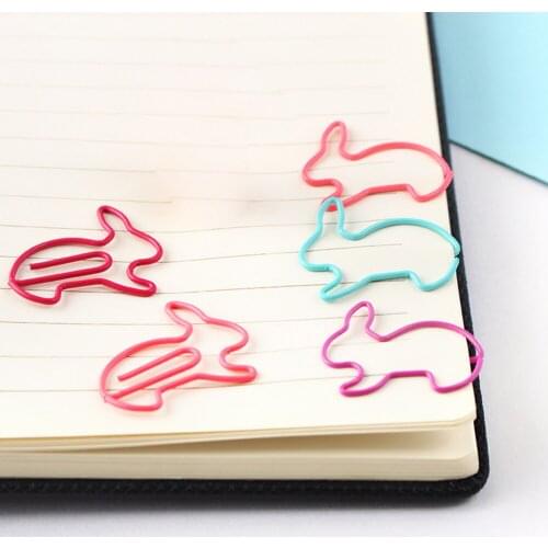 10Pcs Gift Rabbit Folder Planner w45 Folder for Book Student Supply Creative School Cute Metal Paper Clip