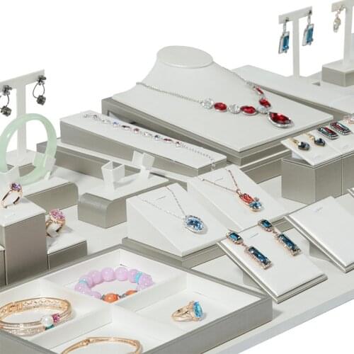 PU leather jewelry stand ring necklace bracelet display stand jewelry display prop counter jewelry display