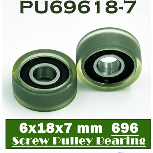 PU 696 Polyurethane Covered Bearing 6*18*7 mm ( 4 Pcs ) Shaft 6mm PU69618-7 Urethane Cover PU696 Bearings