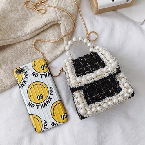 2021 Weaving Luxury Crossbody Bags For Women Tweed Woolen Tote Pearls Bag Small Designer Handbags Chains Female Messenger Bags