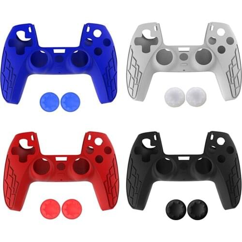 Bevigac slip resistant soft silicone cover with 2 joystick covers for Sony Playstation 5 ps5 control