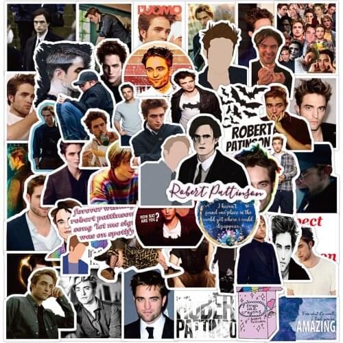 50PCS Actor Robert Pattinson Stickers Laptop Guitar Luggage Fridge Skateboard Car Waterproof Cool Sticker Decal Kids Classic Toy