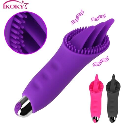 IKOKY Tongue Licking Vibrator Sex Toys for Women Nipple Licking Clit Massager Adult Sex Products Vaginal Clitoral Stimulation