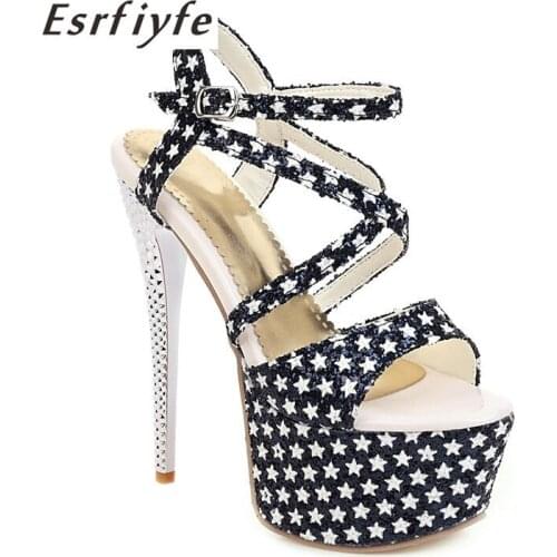 ESRFIYFE 2021 New Platform Sandals Peep Toe High Heels Sandals Women Ankle Strap Shoes Gladiator Party Dress Wedding Shoes Heels