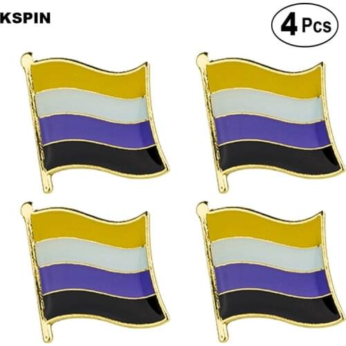 Nonbinary Pride Brooches Lapel Pin Flag badge Brooch Pins Badges 4pcs