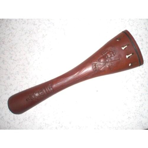1 PC Jujube Cello Tail Piece 4/4 with Carving Flower