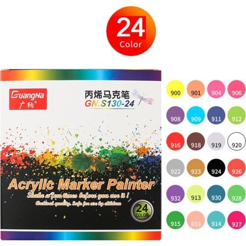 12/18/24/36 Colors 0.7mm Acrylic Paint Marker Pen Art Marker for Ceramic Rock Glass Porcelain Mug Wood Fabric Canvas Painting