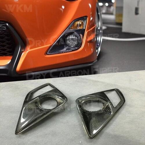Carbon Fiber Front Bumper Fog Lamp Cap Trim Cover Air Vent Decration Frame for Toyota GT86 2012-2015 Car Styling