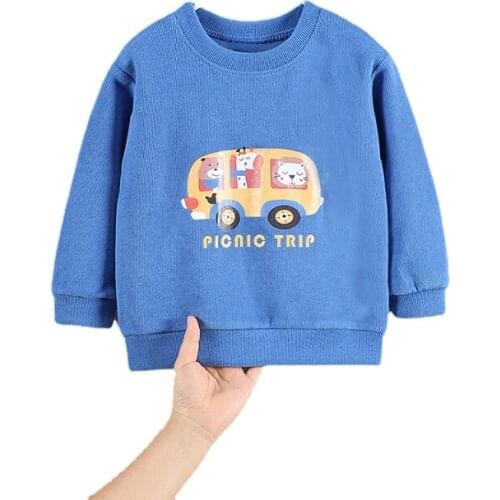 2021 Baby Kids Boy Girl Clothes Car Print Solid Plain Sweatershirt Childrens Pullover Tops Autumn Early Winter Hoodies Coat