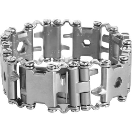 29 In 1 Repair Outdoor Tools Stainless Steel Multifunction Bracelet Screwdriver Wrench Bike Fishing Mini Multi Survival Tool