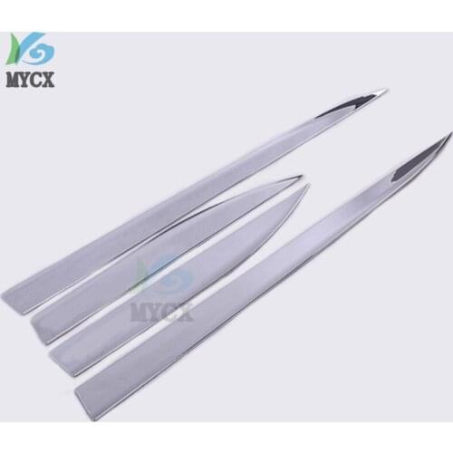 Car Styling Chrome Side Door Lining Body Molding Garnish Line Trim Cover Protector 4pcs For Hyundai Tucson 2015 2016 2017-2018