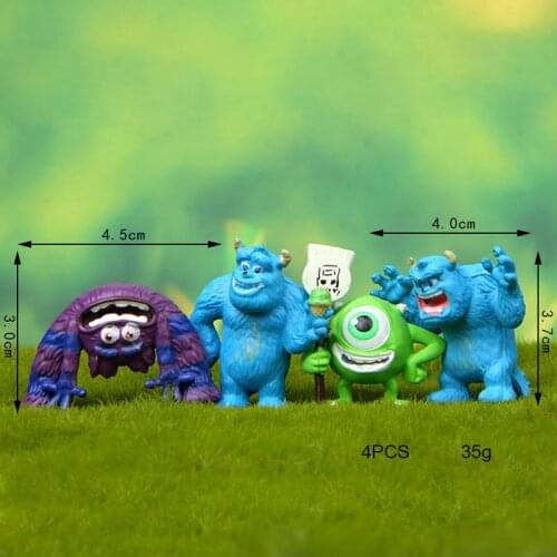 4PCS/Lots Cartoon Creative Anime Monsters Alien PVC Mini Figures Model Figurines Doll Home Decor Christmas Gifts for Kids Boys