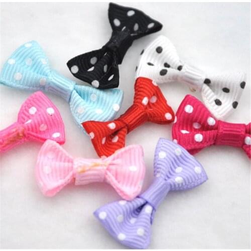 60pc grosgrain ribbon w/dots flowers bows wedding sewing appliques craft E29