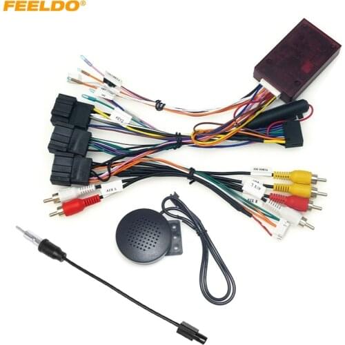 Car 16pin Android Audio Wiring Harness With Canbus Box For Tahoe/Yukon/Suburban/Traverse Aftermarket Stereo Installation Wire