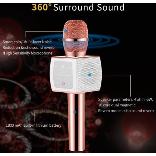 Wireless Bluetooth Microphone Aluminum Unidirectional Condenser Microphone for OS and Android Smartphones