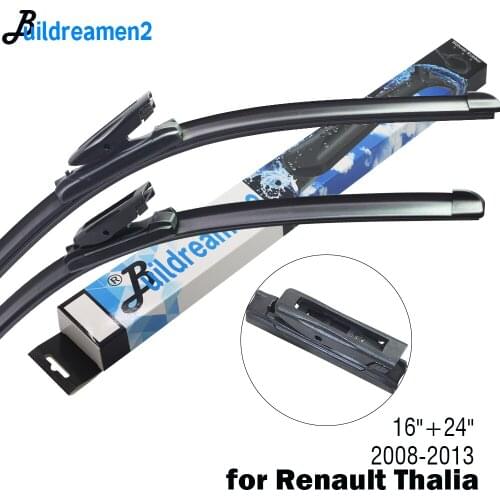 Buildreamen2 2 Pieces Car Wiper Blade Windscreen Rubber Wiper For Renault Thalia Fit Bayonet Arms 2008 2009 2010 2011 2012 2013