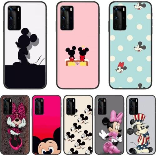 Lovely Disney Cartoon Minnie Mouse Phone Soft Cover Case Phone Case For Huawei P 40 30 20 10 Lite Smart Z Pro Black Etui Coque P