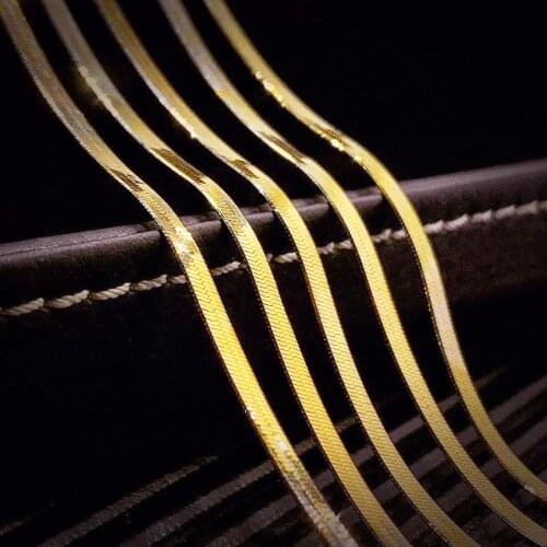 Pure 18K Yellow Gold Necklace AU750 Gold Snake Necklace Women Necklace