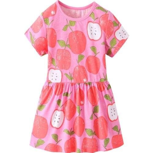 Funnygame Summer Apples Girls Dresses Cotton Princess Tutu Birthday Party Kids Clothing Baby Dress