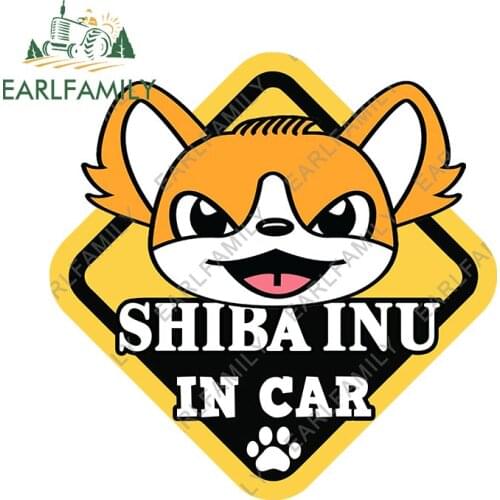 EARLFAMILY 13cm x 13cm for SHIBA INU In Board Vinyl Car Stickers Funny Waterproof Decal Motorcycle Car Refrigerators Caravan