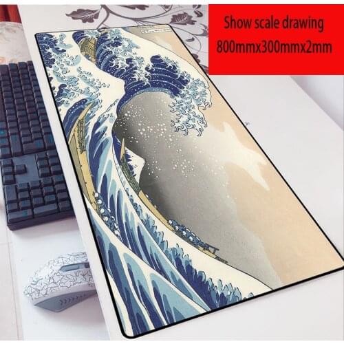 Thirty-Six Views of Mount Fuji Mouse Pad 90x40cm Attack on Titan Anime XXL Gaming Padmouse Gamer Laptop Keyboard Mouse Mats