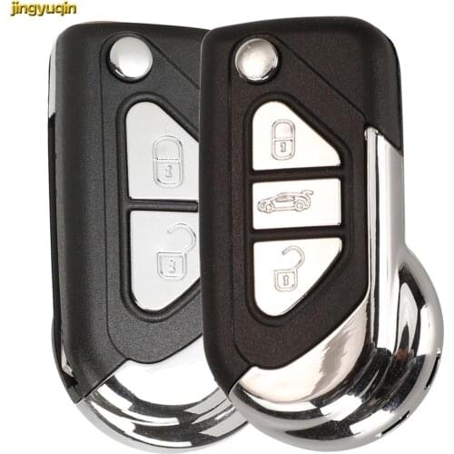 Jingyuqin Flip Remote Car Key Modified Fob Shell For Citroen DS3 DS4 DS5 Peugeot 307 2/3 Buttons VA2 Uncut Blade