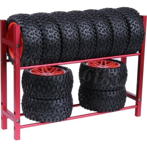 Metal Aluminum RC Car Tires Rack Wheels Shelf for 1/10 Scale Remote Control Drift Models Buggy Crawler Tools