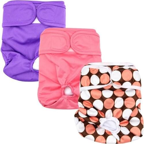 Reusable Female Dog Diapers Washable Wraps Physiological Pants for Female Dog Underwear Pet Super-Absorbent Diaper Underwear