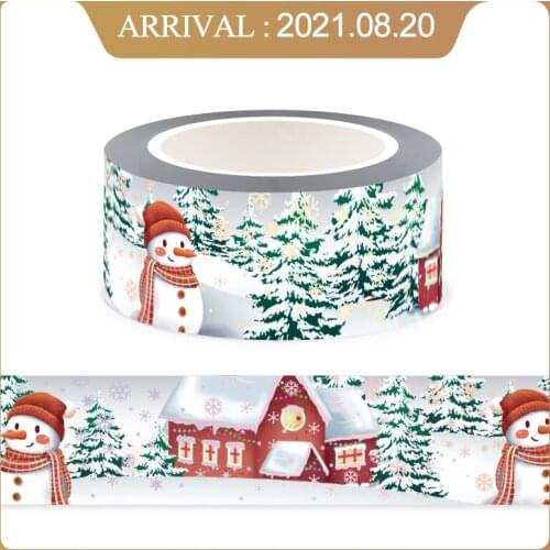 NEW 10pcs/Lot Decorative Snowman house Snowflake Christmas Washi Tapes for Bullet Journal Adhesive Masking Tape Cute Stationery