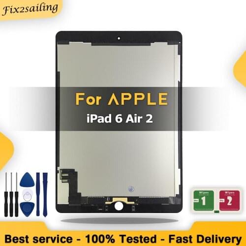 100% New 9.7'' LCD For Apple iPad 6 Air 2 A1567 A1566 Touch Screen Digitizer Assembly Replacement + Tools